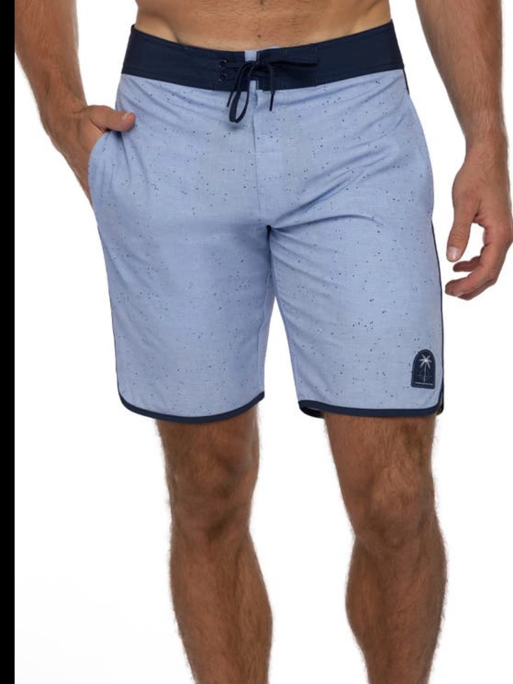 Travis Mathew Men's Eco Collection Yucatan Scallop Blue swim trunks
Size 42